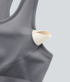 OneForm Seamless Flow Racerback Zipper Cropped Yoga Tank Top — Deep Lilac Grey — view 7