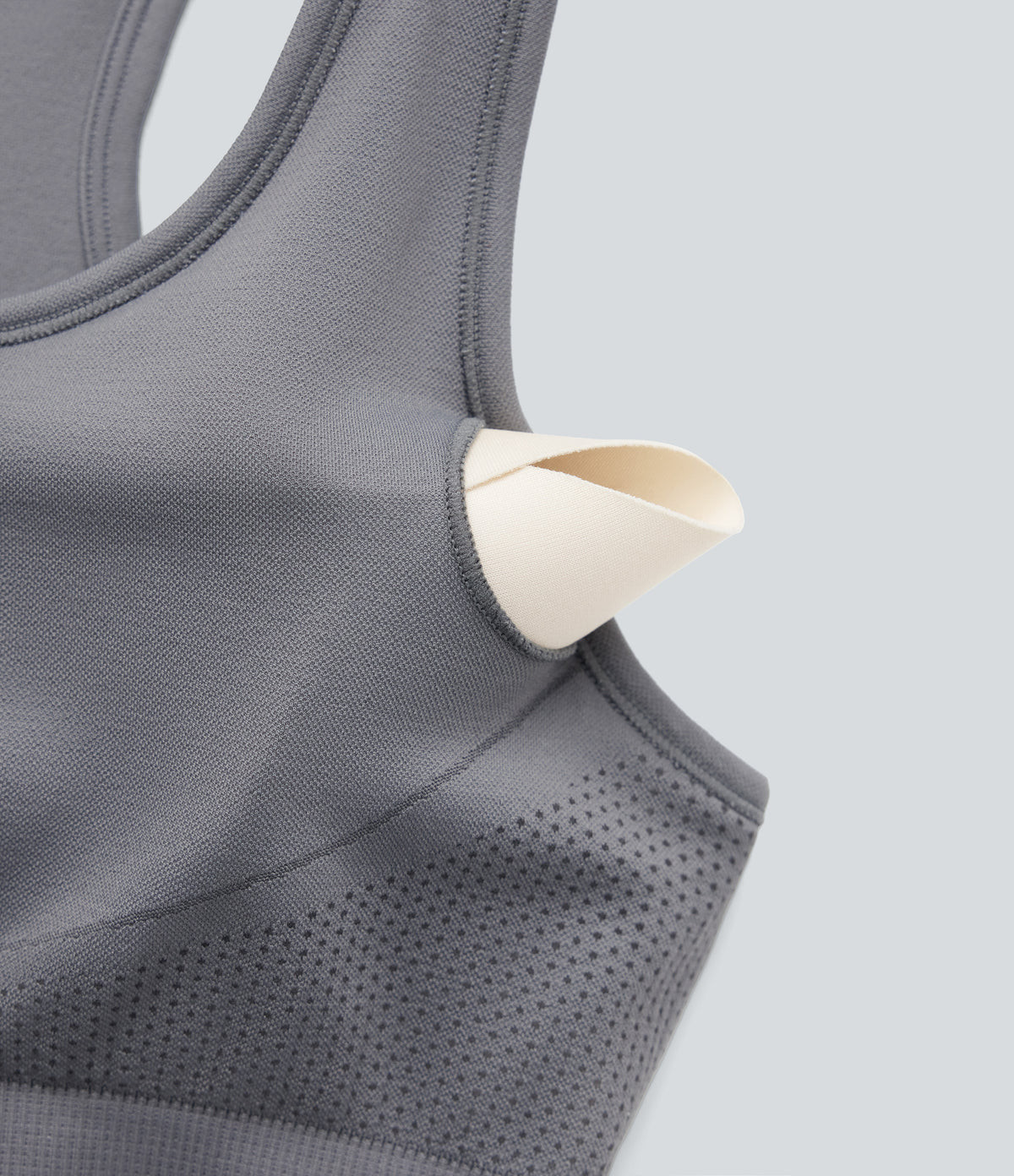 OneForm Seamless Flow Racerback Zipper Cropped Yoga Tank Top — Deep Lilac Grey — view 7