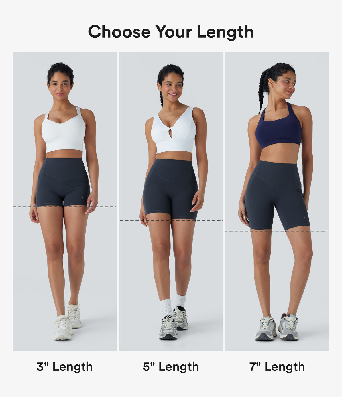 High Waisted Tummy Control Butt Lifting Ruched Shaping Yoga Biker Shorts 7'' with Pockets — Carbon — view 2