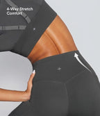 High Waisted Tummy Control Pedal Pusher Yoga Leggings with Pockets — Volcanic Ash — view 5