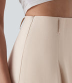 High Waisted Invisible Zipper Maxi Casual Linen-Feel Flare Skirt — Brazilian Sand — view 6