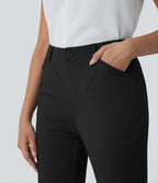 Mid Rise Work Trousers with Side Pockets — Black — view 5