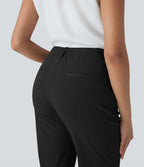 Mid Rise Work Trousers with Side Pockets — Black — view 4
