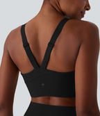 Medium Support Training Sports Bra DD-F Cups — Black — view 4