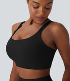 Medium Support Training Sports Bra DD-F Cups — Black — view 5