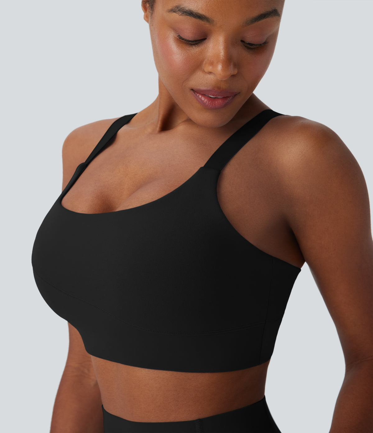 Medium Support Training Sports Bra DD-F Cups — Black — view 5