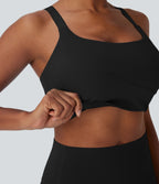 Medium Support Training Sports Bra DD-F Cups — Black — view 6