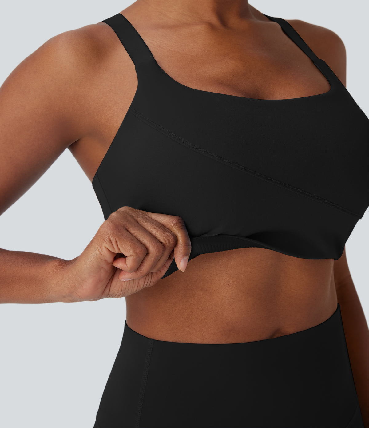 Medium Support Training Sports Bra DD-F Cups — Black — view 6