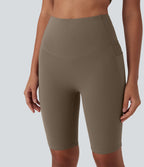 High Waisted Butt Lifting Tummy Control Shaping Training Biker Shorts 9'' with Pockets — Dawn Brown — view 6