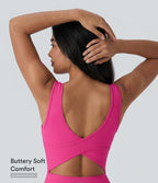 Airy U Neck 2-in-1 Pocket Mini InstantCool Dance Active Dress — Fuchsia Fedora — view 5