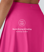 Airy U Neck 2-in-1 Pocket Mini InstantCool Dance Active Dress — Fuchsia Fedora — view 6