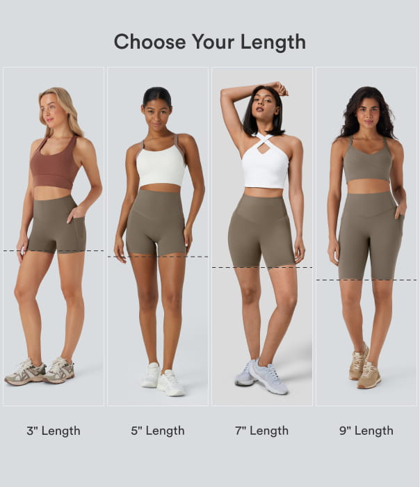 High Waisted Tummy Control Pocket Shaping Training Biker Shorts 9'' — Dawn Brown — view 2