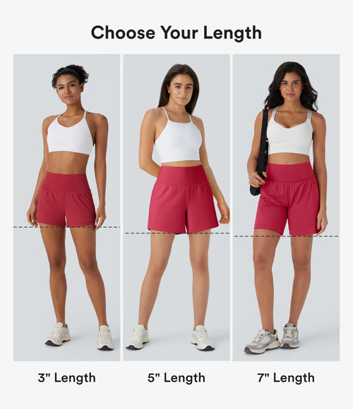 Airy Super High Waisted 2-in-1 InstantCool Yoga Shorts 7" with Pockets — Winterberry — view 2