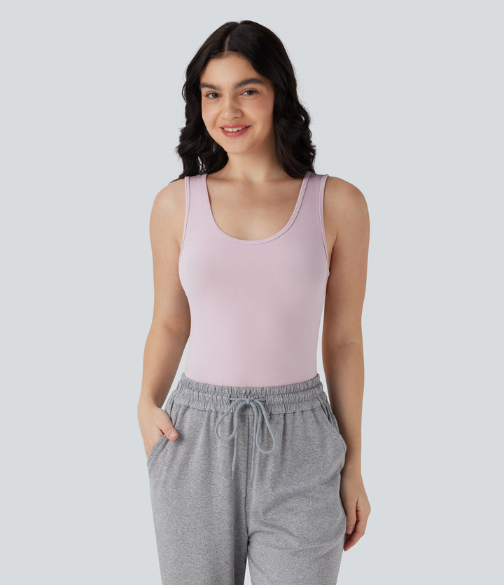 OneForm Seamless Flow U Back Lounge Tank Top — Porcelain Pink — view 1