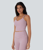 Cool Quick Dry Cropped Yoga Tank Top-UPF50+ — Dawn Pink — view 3