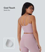Cool Quick Dry Cropped Yoga Tank Top-UPF50+ — Dawn Pink — view 1