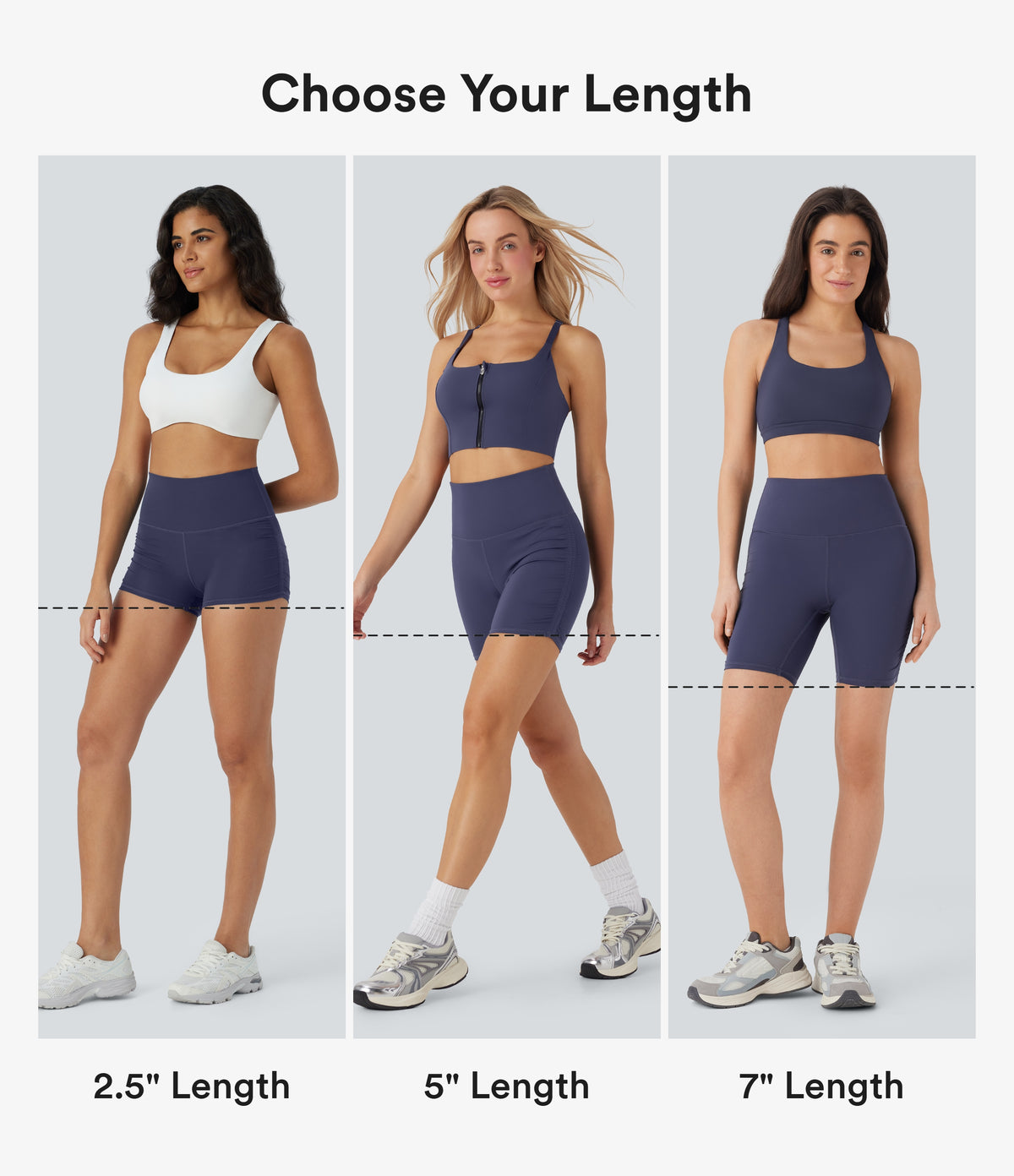 QuickDry High-Waisted Tummy-Control Ruched Running Biker Shorts 5'' — Dawn Purple — view 2