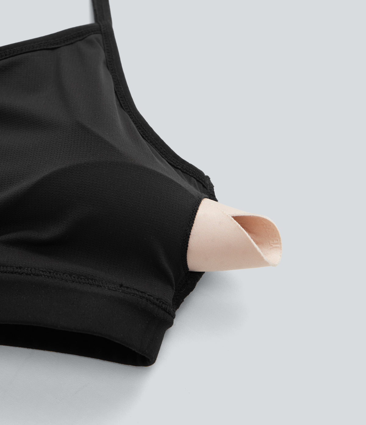 Ribbed Low Support Cut Out Yoga Sports Bra A-D Cups — Black — view 7