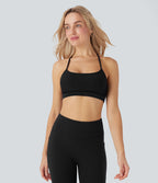 Ribbed Low Support Cut Out Yoga Sports Bra A-D Cups — Black — view 2