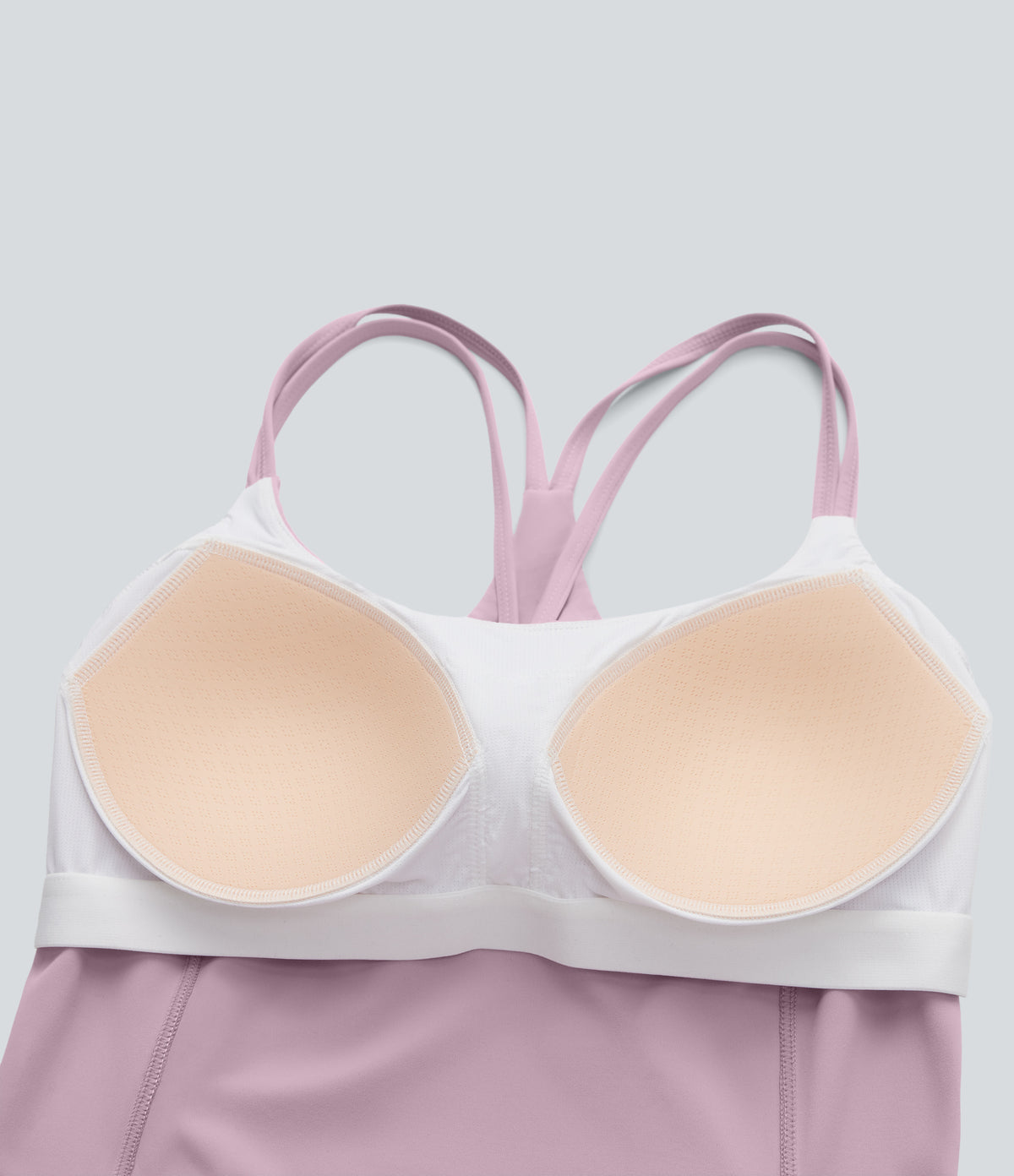 Cool Quick Dry Backless Molded Cups Yoga Cami Top-UPF50+ — Dawn Pink — view 7