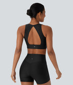 Light Support Sheen Yoga Sports Bra A-D Cups — Black — view 3
