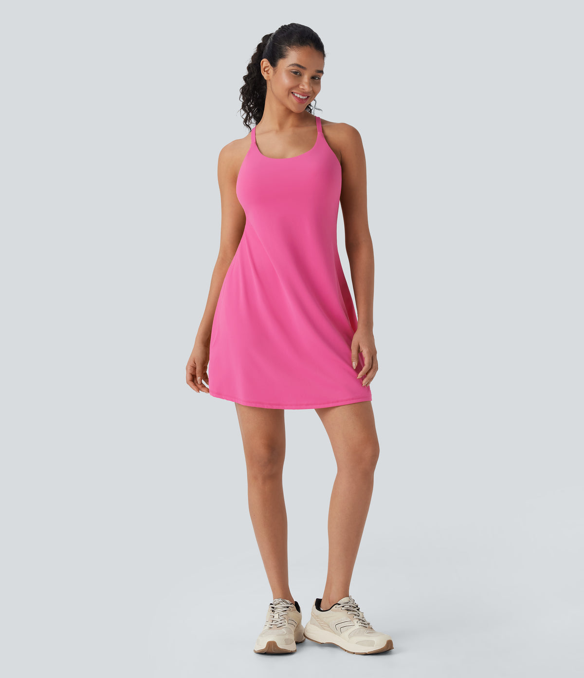 Plush Active Dress-Longer Length-Edition DD-F Cups — Fuchsia Purple — view 8