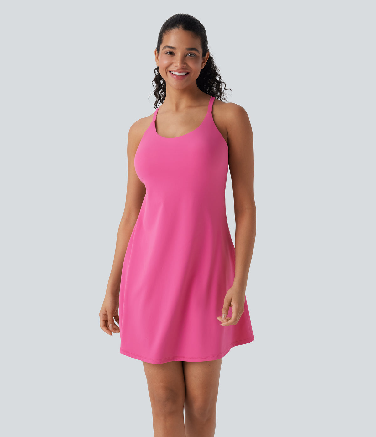 Plush Active Dress-Longer Length-Edition DD-F Cups — Fuchsia Purple — view 2