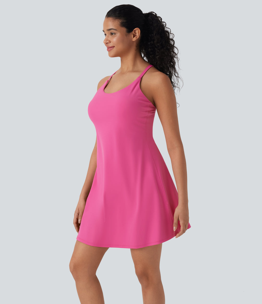 Plush Active Dress-Longer Length-Edition DD-F Cups — Fuchsia Purple — view 3