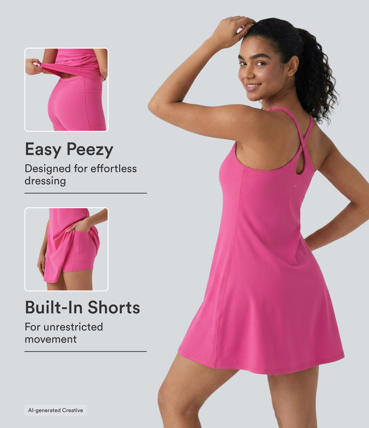Plush Active Dress-Longer Length-Edition DD-F Cups — Fuchsia Purple — view 1