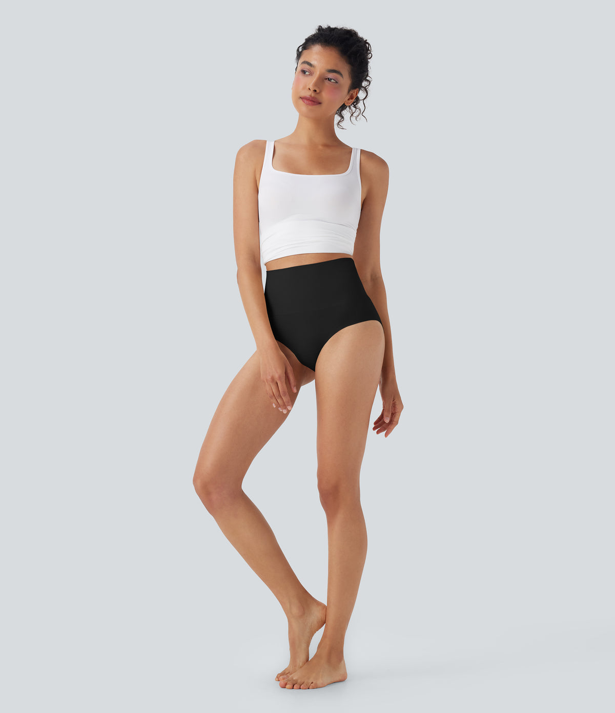 OneForm Seamless Flow High Waisted Shapewear Lounge Underwear Panties — Black — view 6