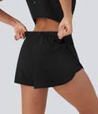 Reflective 2-in-1 Quick Dry Running Playsuit with Pockets-Edition-UPF50+ — Black — view 6