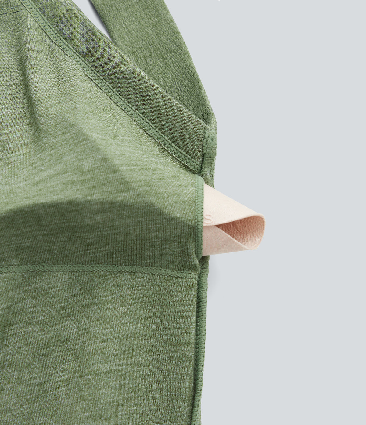 Built-in Bra Harem Casual Jumpsuit with Pockets-Edition — Light Green Floral Yarn — view 8
