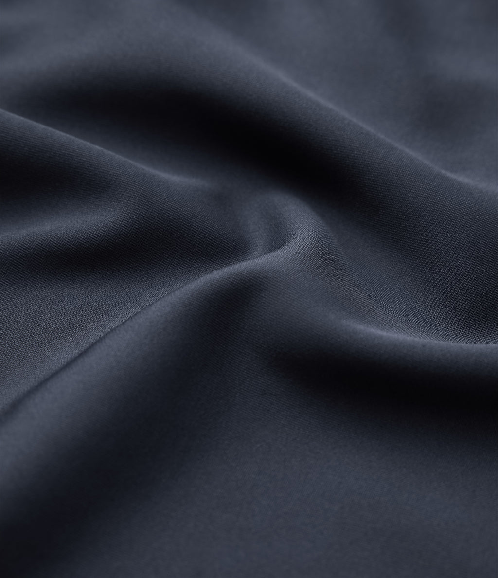 High Waisted Tummy Control Butt Lifting Curved Hem 2-in-1 Sheen Yoga Skirt with Pockets — Blue Nights — view 8