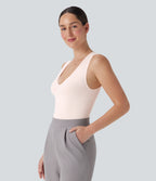 OneForm Seamless Flow V Neck Sleeveless Work Shapewear Bodysuit-Edition — Sheer Pink — view 3