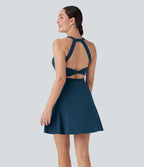 Flare Low Support Dance Active Dress-Longer Length-Edition DD-F Cups — Majolica Blue — view 3