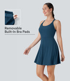 Flare Low Support Dance Active Dress-Longer Length-Edition DD-F Cups — Majolica Blue — view 7