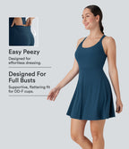 Flare Low Support Dance Active Dress-Longer Length-Edition DD-F Cups — Majolica Blue — view 1