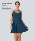 Flare Low Support Dance Active Dress-Longer Length-Edition DD-F Cups — Majolica Blue — view 6