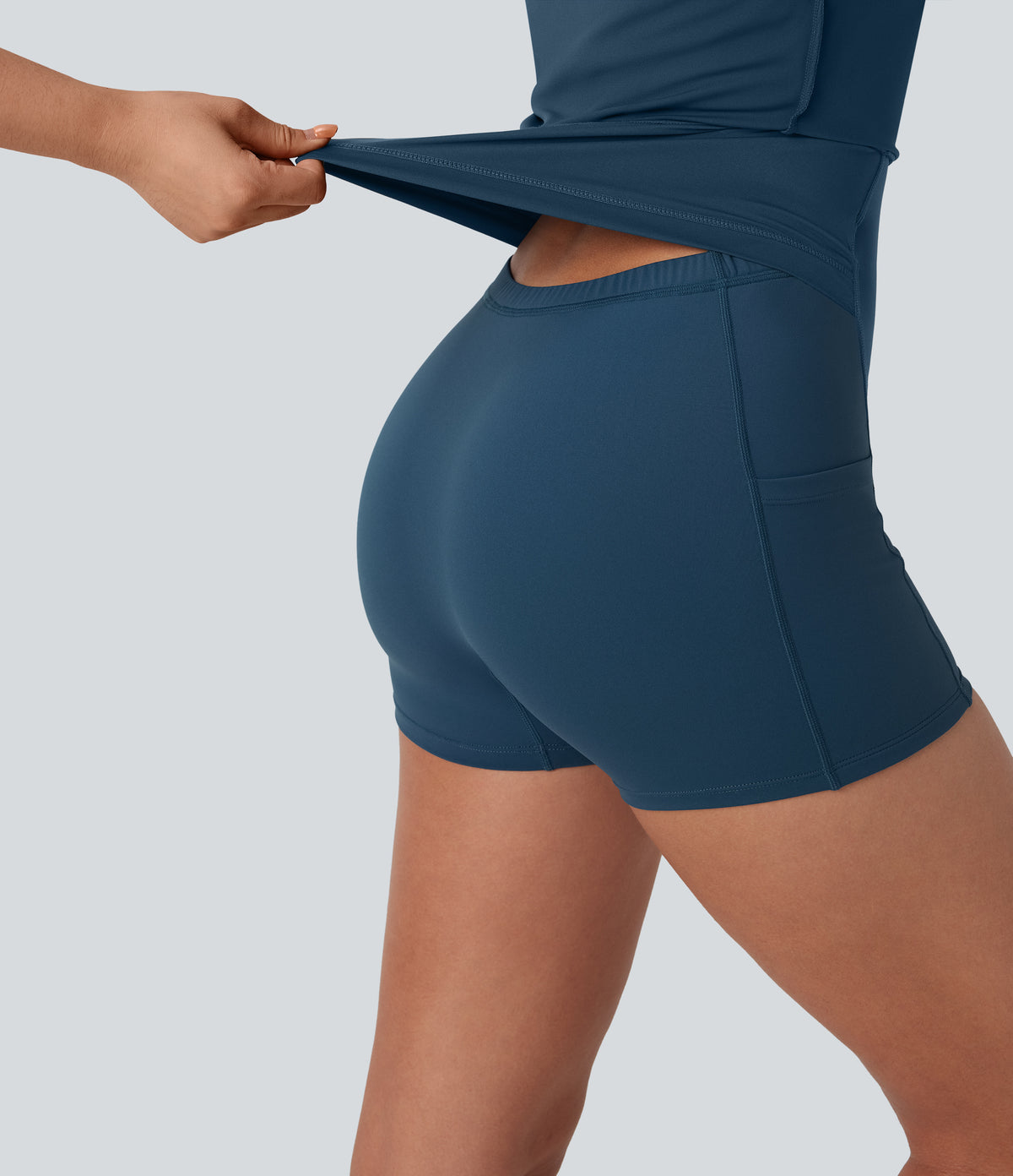 Airy Backless Twisted Dance Active Dress — Majolica Blue — view 4