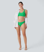 Adjustable Strap Texture Bikini Top Swimsuit — Irish Green — view 6