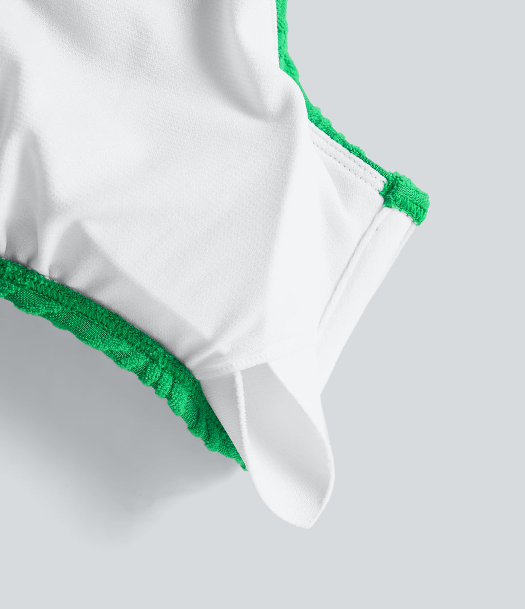 Adjustable Strap Texture Bikini Top Swimsuit — Irish Green — view 7