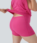 Plush Backless Active Plus Size Dress-Longer Length-Edition — Fuchsia Purple — view 4