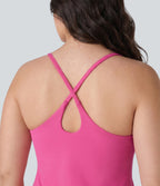 Plush Backless Active Plus Size Dress-Longer Length-Edition — Fuchsia Purple — view 6