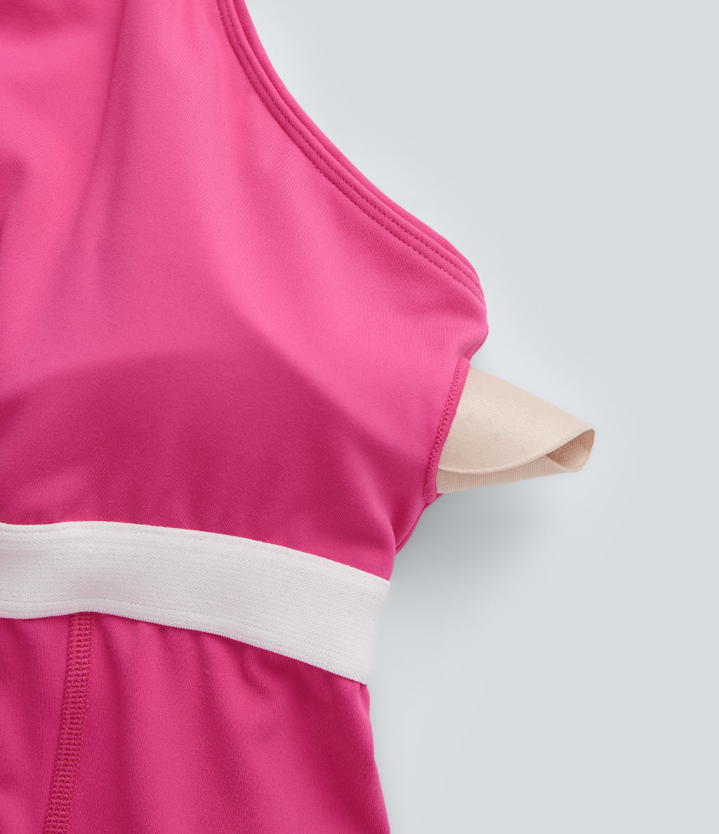 Plush Backless Active Plus Size Dress-Longer Length-Edition — Fuchsia Purple — view 8