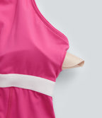 Plush Backless Active Plus Size Dress-Longer Length-Edition — Fuchsia Purple — view 8