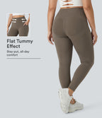 Plus Size High Waisted Butt Lifting Tummy Control Shaping Training Leggings with Pockets — Dawn Brown — view 1