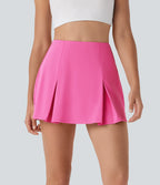QuickDry High Waisted Tummy Control Removable Bow Casual Skirt with Built-in Shapewear Shorts — Gorgeous Powder Pink — view 6