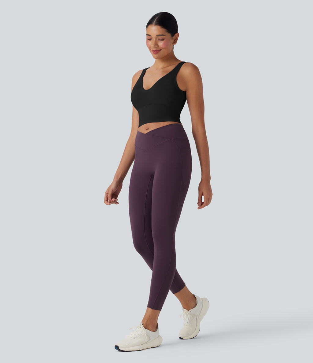 OneForm Seamless Flow Cropped Yoga Tank Top — Black — view 6
