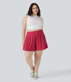 Airy Super High Waisted 2-in-1 InstantCool Yoga Plus Size Shorts 7" with Pockets — Winterberry — view 7
