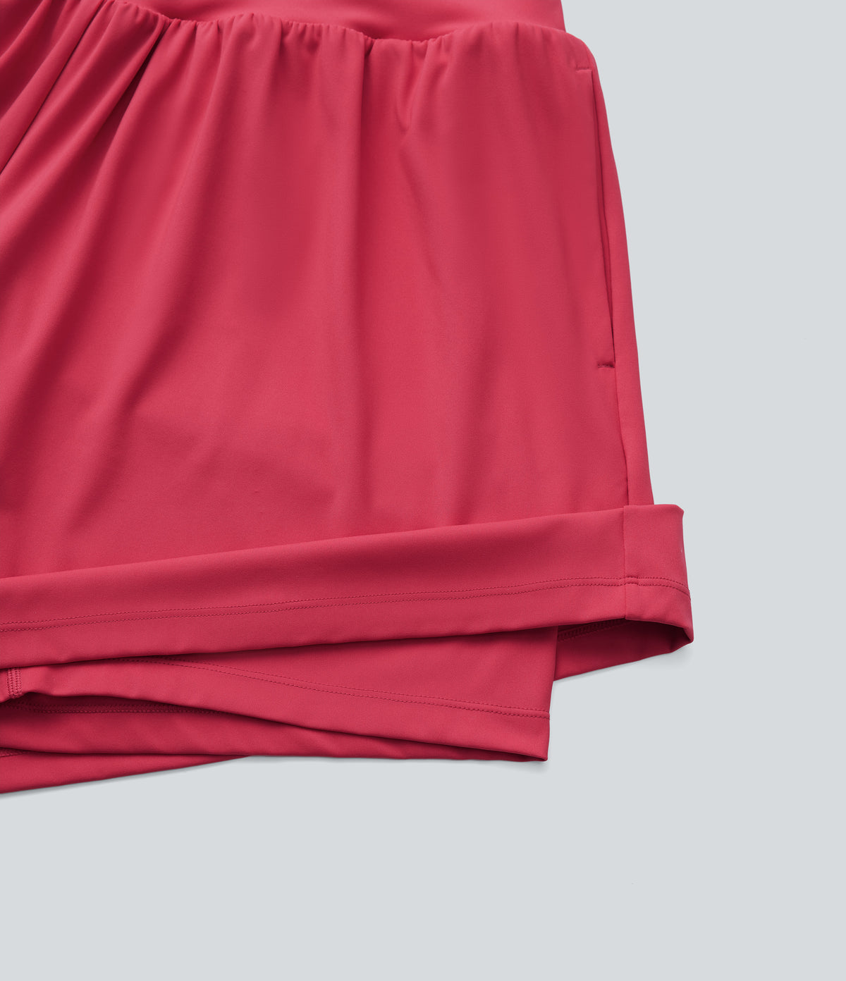 Airy Super High Waisted 2-in-1 InstantCool Yoga Plus Size Shorts 7" with Pockets — Winterberry — view 8